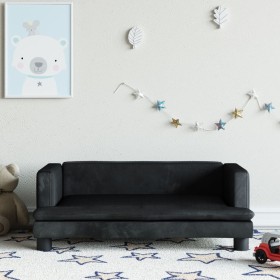 Sofá para niños de terciopelo negro 80x45x30 cm de , Mobiliario para bebés y niños pequeños - Ref: Foro24-3196309, Precio: 83...