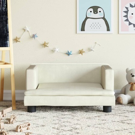 Sofá para niños de terciopelo crema 60x40x30 cm von , Baby- und Kleinkindmöbel - Ref: Foro24-3196323, Preis: 66,43 €, Rabatt: %