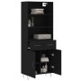 Aparador alto madera contrachapada negro 69,5x34x180 cm de , Aparadores - Ref: Foro24-3200546, Precio: 154,96 €, Descuento: %