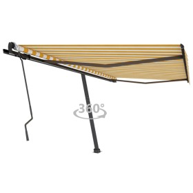 Toldo de pie retráctil manual amarillo y blanco 400x300 cm de vidaXL, Toldos - Ref: Foro24-3069738, Precio: 391,70 €, Descuen...