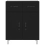 Aparador alto madera contrachapada negro 69,5x34x180 cm de , Aparadores - Ref: Foro24-3200546, Precio: 154,96 €, Descuento: %