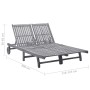 Tumbona de jardín 2 personas y cojines madera maciza de acacia von , Liegen - Ref: Foro24-3061399, Preis: 389,56 €, Rabatt: %