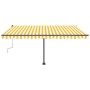 Gelb-weiße Markise mit manuell ausziehbarem Fuß, 400 x 300 cm von vidaXL, Markisen - Ref: Foro24-3069738, Preis: 393,38 €, Ra...