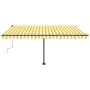 Toldo de pie retráctil manual amarillo y blanco 400x300 cm de vidaXL, Toldos - Ref: Foro24-3069738, Precio: 426,26 €, Descuen...