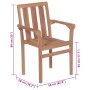 Sillas de jardín 2 unidades con cojines rojo madera de teca von , Gartenstühle - Ref: Foro24-3062214, Preis: 257,61 €, Rabatt: %
