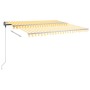 Gelb-weiße Markise mit manuell ausziehbarem Fuß, 400 x 300 cm von vidaXL, Markisen - Ref: Foro24-3069738, Preis: 393,38 €, Ra...