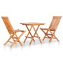 Set de bistró 3 pzas con cojines rojos madera maciza teca von , Gartensets - Ref: Foro24-3063231, Preis: 190,25 €, Rabatt: %