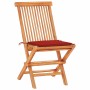 Set de bistró 3 pzas con cojines rojos madera maciza teca von , Gartensets - Ref: Foro24-3063231, Preis: 190,25 €, Rabatt: %