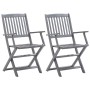 Sillas de jardín plegables 2 uds cojines madera maciza acacia von , Gartenstühle - Ref: Foro24-3064488, Preis: 122,89 €, Raba...