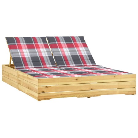 Tumbona doble y cojines madera de pino impregnada de , Tumbonas - Ref: Foro24-3065982, Precio: 322,44 €, Descuento: %