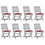 Sillas de jardín plegables 8 uds y cojines madera maciza acacia by , Garden chairs - Ref: Foro24-3078311, Price: 412,57 €, Di...