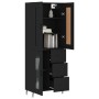 Aparador alto madera contrachapada negro 69,5x34x180 cm de , Aparadores - Ref: Foro24-3199954, Precio: 177,77 €, Descuento: %