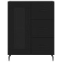 Aparador alto madera contrachapada negro 69,5x34x180 cm de , Aparadores - Ref: Foro24-3199954, Precio: 177,77 €, Descuento: %
