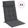 Cojines de silla respaldo alto 4 uds tela Oxford gris antracita by , Cushions for chairs and sofas - Ref: Foro24-361875, Pric...