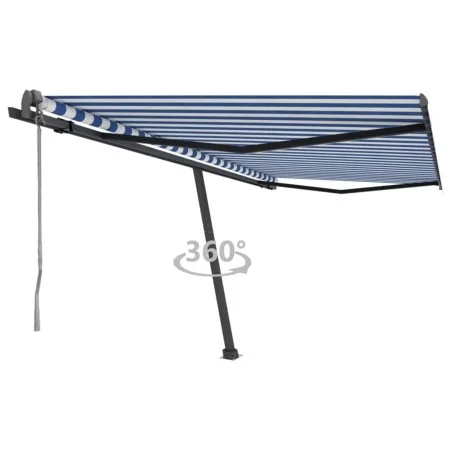 Blue and white automatic standing awning 400x300 cm by vidaXL, Awnings - Ref: Foro24-3069746, Price: 527,22 €, Discount: %