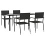 Juego de comedor de jardín 5 piezas ratán sintético negro von , Gartensets - Ref: Foro24-3156750, Preis: 220,33 €, Rabatt: %