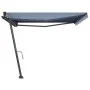 Toldo de pie retráctil manual azul y blanco 400x300 cm de vidaXL, Toldos - Ref: Foro24-3069736, Precio: 427,69 €, Descuento: %