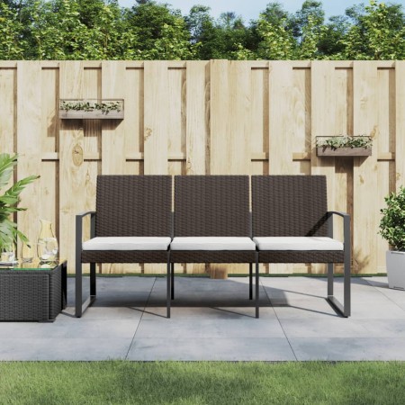 Banco de jardín 3 plazas con cojines PP aspecto de ratán marrón von , Gartenbänke - Ref: Foro24-360213, Preis: 157,43 €, Raba...