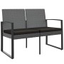 Banco jardín 2 plazas cojines PP aspecto de ratán gris oscuro by , garden benches - Ref: Foro24-360211, Price: 113,50 €, Disc...