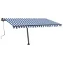 Toldo de pie retráctil manual azul y blanco 400x300 cm de vidaXL, Toldos - Ref: Foro24-3069736, Precio: 427,69 €, Descuento: %