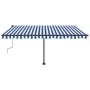 Toldo de pie retráctil manual azul y blanco 400x300 cm de vidaXL, Toldos - Ref: Foro24-3069736, Precio: 427,69 €, Descuento: %