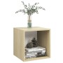 Armario pared 4 ud madera contrachapada blanco roble 37x37x37cm