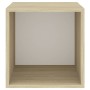Armario pared 4 ud madera contrachapada blanco roble 37x37x37cm