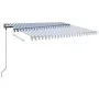 Toldo de pie retráctil manual azul y blanco 400x300 cm de vidaXL, Toldos - Ref: Foro24-3069736, Precio: 427,69 €, Descuento: %