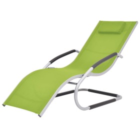 Tumbona con cojín aluminio y textilene verde de , Tumbonas - Ref: Foro24-47780, Precio: 103,67 €, Descuento: %