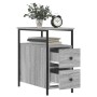 Mesita de noche madera de ingeniería gris Sonoma 30x60x60 cm