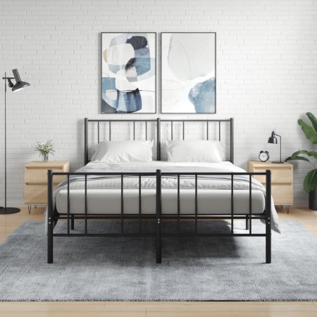 Mesitas noche 2 uds madera ingeniería roble Sonoma 40x35x50 cm by , Nightstands - Ref: Foro24-830675, Price: 74,32 €, Discoun...