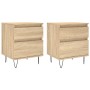 Mesitas noche 2 uds madera ingeniería roble Sonoma 40x35x50 cm by , Nightstands - Ref: Foro24-830675, Price: 74,32 €, Discoun...