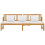 vidaxL Sofá cama con cojín madera maciza acacia crema 200x60x75 cm by , Outdoor beds - Ref: Foro24-312144, Price: 311,25 €, D...