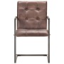 Sillas de comedor voladizad 2 uds cuero real marrón desgastado de , Sillas de comedor - Ref: Foro24-321849, Precio: 320,36 €