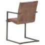 Sillas de comedor voladizad 2 uds cuero real marrón desgastado de , Sillas de comedor - Ref: Foro24-321849, Precio: 320,36 €