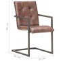 Sillas de comedor voladizad 2 uds cuero real marrón desgastado de , Sillas de comedor - Ref: Foro24-321849, Precio: 320,36 €
