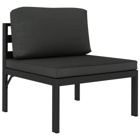 Sofá modular central con cojines aluminio antracita de , Sofás modulares de exterior - Ref: Foro24-49240, Precio: 178,60 €