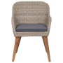 Sillas de jardín con cojines 2 unidades ratán sintético marrón by , Garden chairs - Ref: Foro24-44156, Price: 230,31 €, Disco...