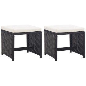 Taburetes de jardín 2 unidades y cojines ratán sintético negro von , Gartenstühle - Ref: Foro24-46416, Preis: 96,52 €, Rabatt: %