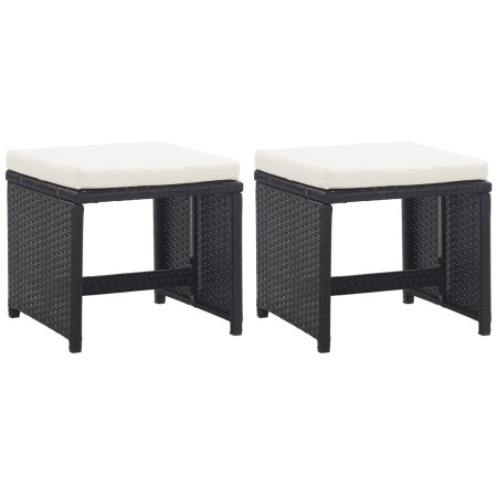 Taburetes de jardín 2 unidades y cojines ratán sintético negro von , Gartenstühle - Ref: Foro24-46416, Preis: 96,52 €, Rabatt: %