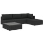 Set muebles de jardín 5 piezas y cojines ratán sintético negro by , Garden sets - Ref: Foro24-46784, Price: 504,72 €, Discoun...
