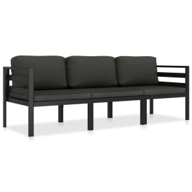Set muebles de jardín 3 pzas y cojines aluminio gris antracita by , Garden sets - Ref: Foro24-49237, Price: 455,86 €, Discoun...