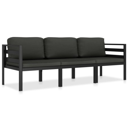 Set muebles de jardín 3 pzas y cojines aluminio gris antracita by , Garden sets - Ref: Foro24-49237, Price: 453,70 €, Discoun...