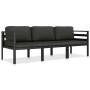 Set muebles de jardín 3 pzas y cojines aluminio gris antracita by , Garden sets - Ref: Foro24-49237, Price: 453,70 €, Discoun...