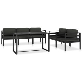 Set muebles de jardín 6 pzas y cojines aluminio gris antracita von , Gartensets - Ref: Foro24-49235, Preis: 1,00 €, Rabatt: %
