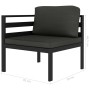 Set muebles de jardín 6 pzas y cojines aluminio gris antracita by , Garden sets - Ref: Foro24-49235, Price: 1,00 €, Discount: %