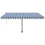 Automatic awning LED wind sensor blue and white 450x300 cm by vidaXL, Awnings - Ref: Foro24-3069771, Price: 787,33 €, Discoun...