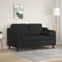 Sofá de 2 plazas con cojines tela negro 120 cm by , Sofas - Ref: Foro24-3200841, Price: 224,42 €, Discount: %