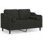 Sofá de 2 plazas con cojines tela negro 120 cm by , Sofas - Ref: Foro24-3200841, Price: 224,42 €, Discount: %