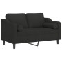 Sofá de 2 plazas con cojines tela negro 120 cm by , Sofas - Ref: Foro24-3200841, Price: 224,42 €, Discount: %